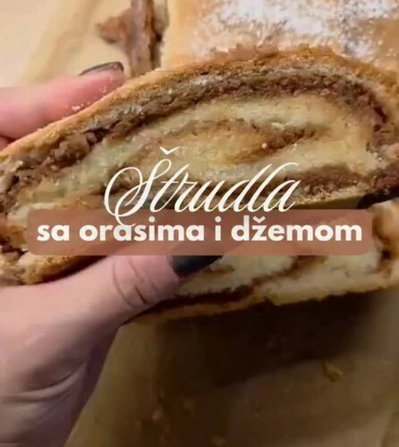 Posna štrudla sa džemom i orasima